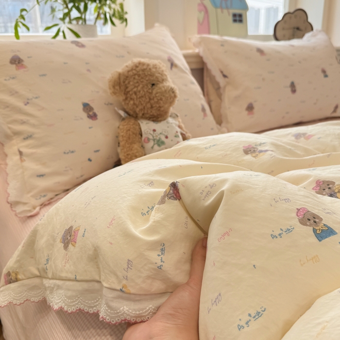 91家纺网 家纺一手货源 找家纺 漫仙阁家纺 2026新款云感泡芙棉四件套 音乐狗