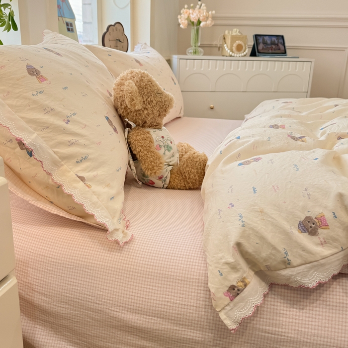 91家纺网 家纺一手货源 找家纺 漫仙阁家纺 2026新款云感泡芙棉四件套 音乐狗