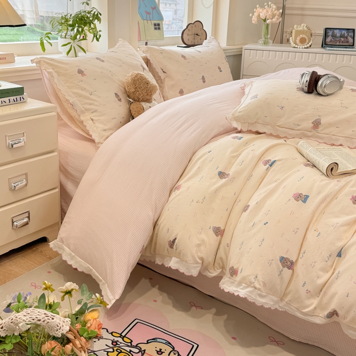 91家纺网 家纺一手货源 找家纺 漫仙阁家纺 2026新款云感泡芙棉四件套 音乐狗