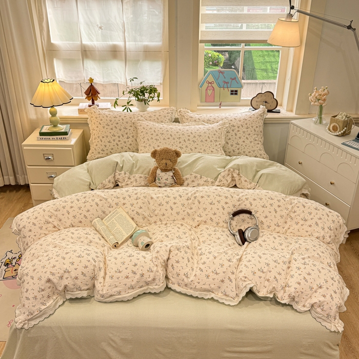 91家纺网 家纺一手货源 找家纺 漫仙阁家纺 2026新款云感泡芙棉四件套 屿花