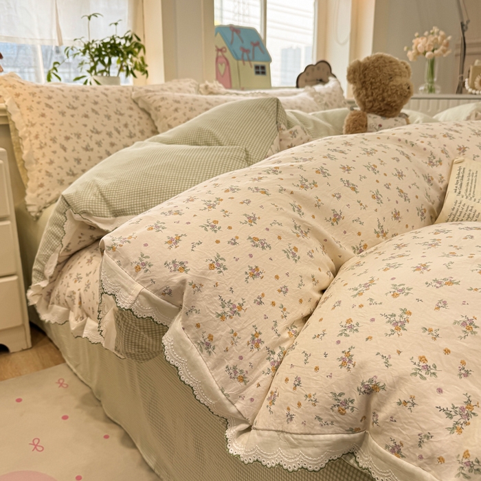 91家纺网 家纺一手货源 找家纺 漫仙阁家纺 2026新款云感泡芙棉四件套 屿花