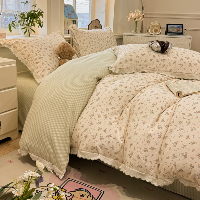 91家纺网 家纺一手货源 找家纺 漫仙阁家纺 2026新款云感泡芙棉四件套 屿花