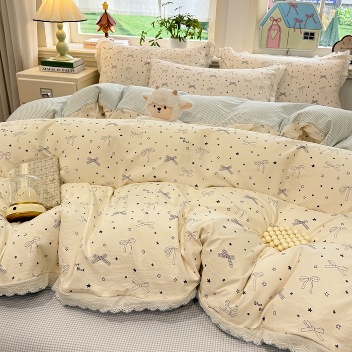 91家纺网 家纺一手货源 找家纺 漫仙阁家纺 2026新款云感泡芙棉四件套 雨沫