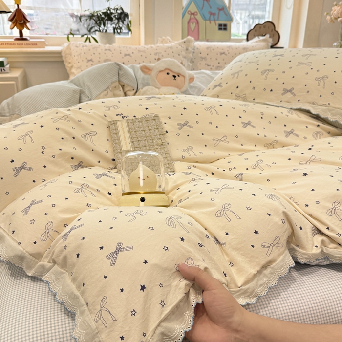 91家纺网 家纺一手货源 找家纺 漫仙阁家纺 2026新款云感泡芙棉四件套 雨沫