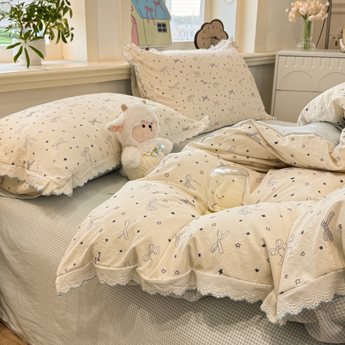 91家纺网 家纺一手货源 找家纺 漫仙阁家纺 2026新款云感泡芙棉四件套 雨沫