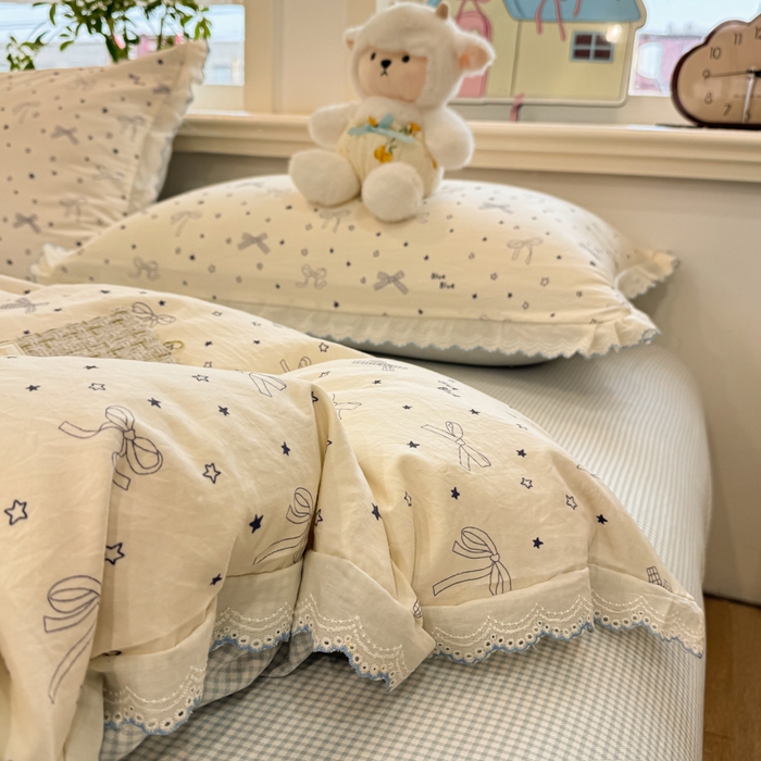 漫仙阁家纺 2026新款云感泡芙棉四件套 雨沫