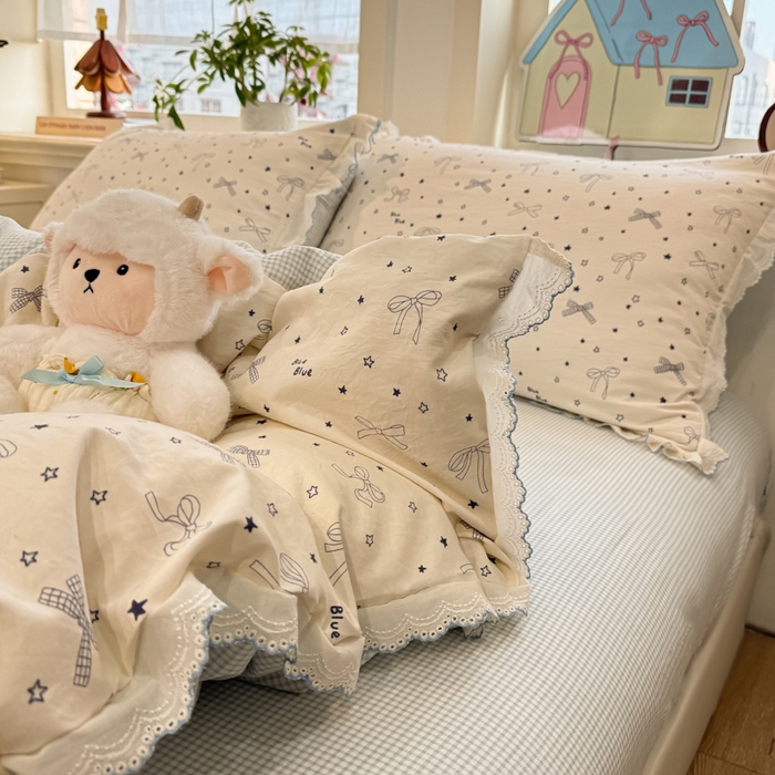 91家纺网 家纺一手货源 找家纺 漫仙阁家纺 2026新款云感泡芙棉四件套 雨沫