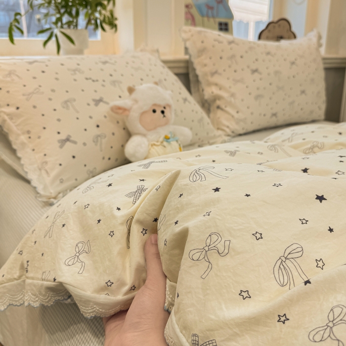 91家纺网 家纺一手货源 找家纺 漫仙阁家纺 2026新款云感泡芙棉四件套 雨沫