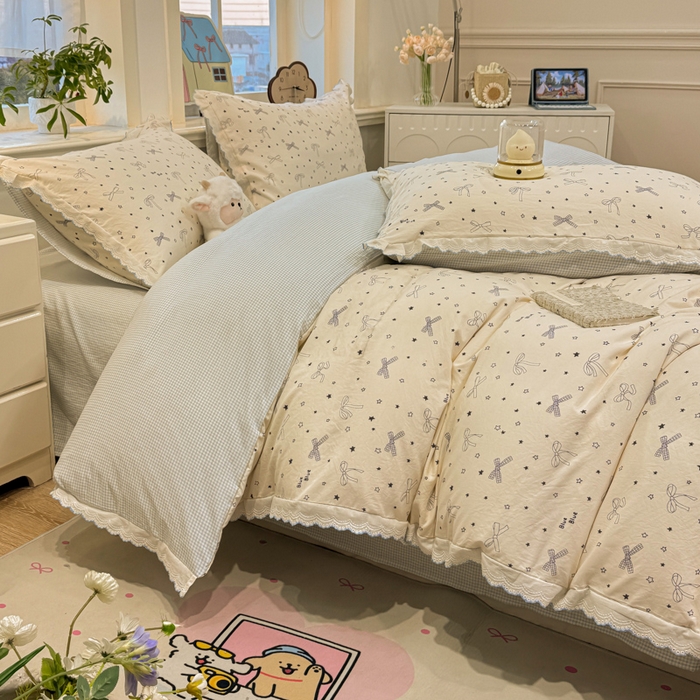 91家纺网 家纺一手货源 找家纺 漫仙阁家纺 2026新款云感泡芙棉四件套 雨沫