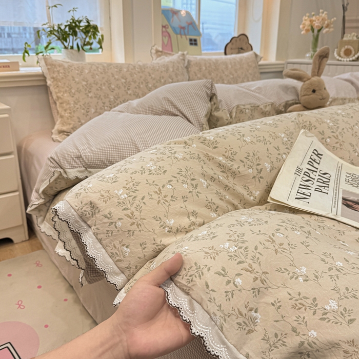 91家纺网 家纺一手货源 找家纺 漫仙阁家纺 2026新款云感泡芙棉四件套 悦枝