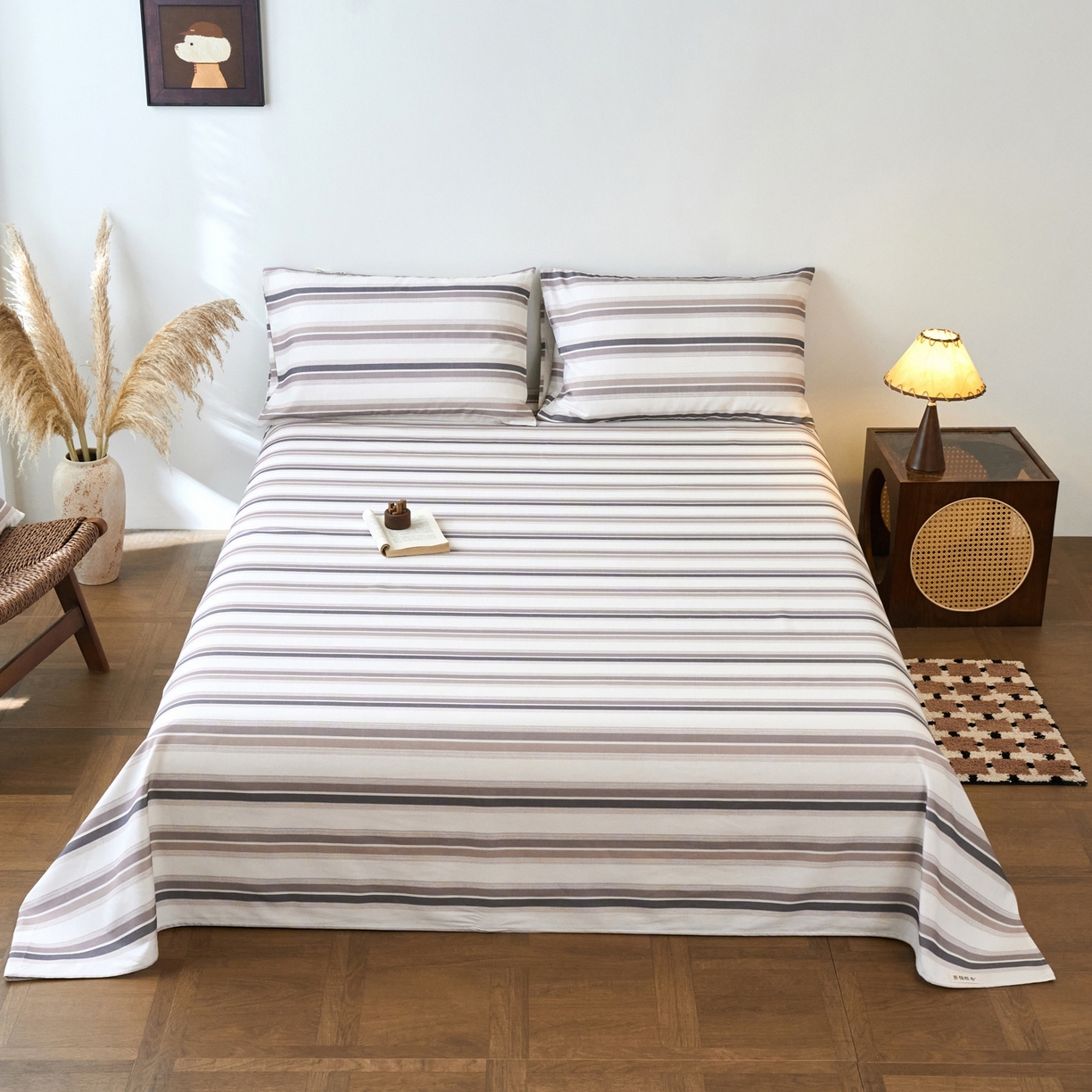 91家纺网 家纺一手货源 找家纺 春皖家纺 2026新款全棉老粗布席子凉席普通款单床单床单单件 星纬