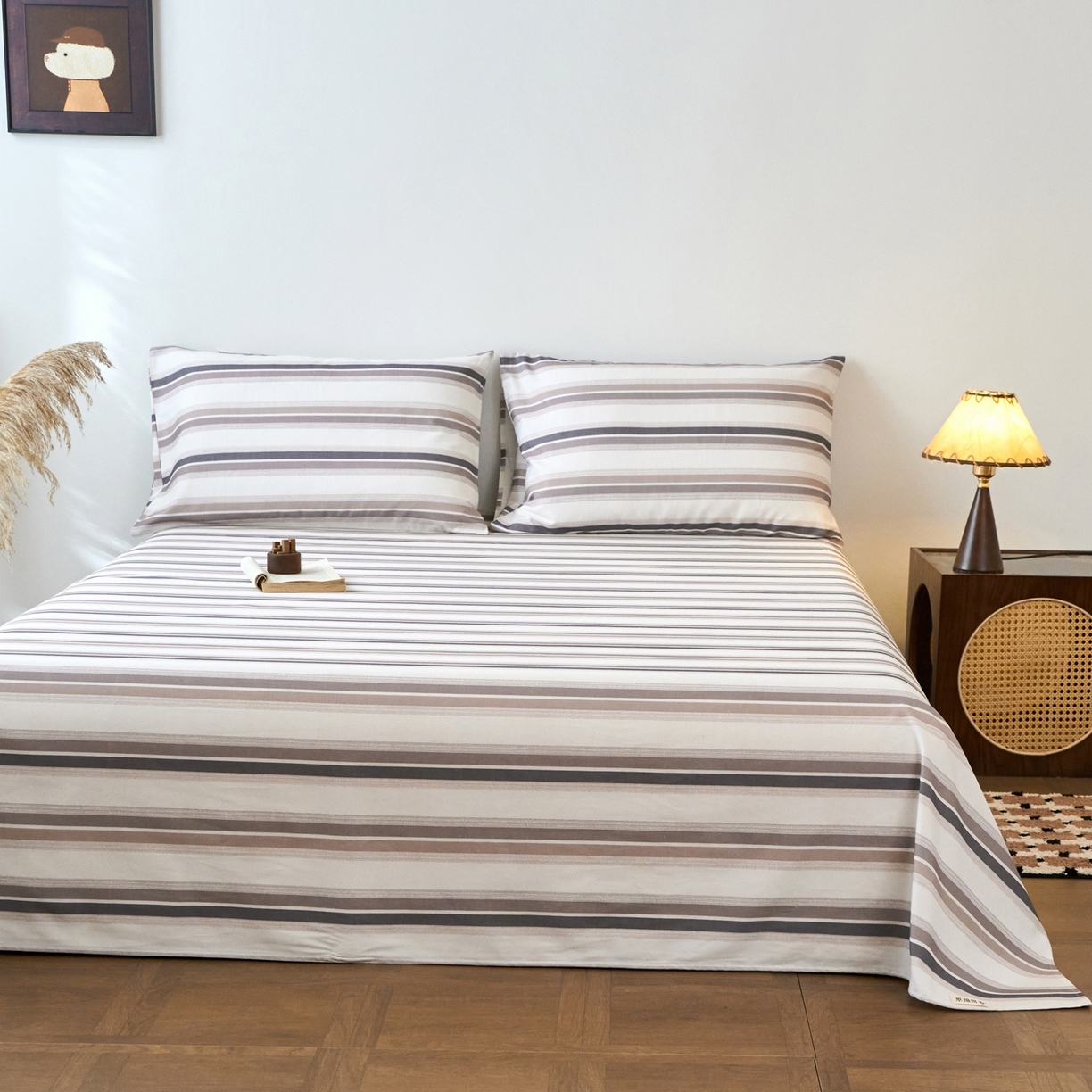 91家纺网 家纺一手货源 找家纺 春皖家纺 2026新款全棉老粗布席子凉席普通款单床单床单单件 星纬