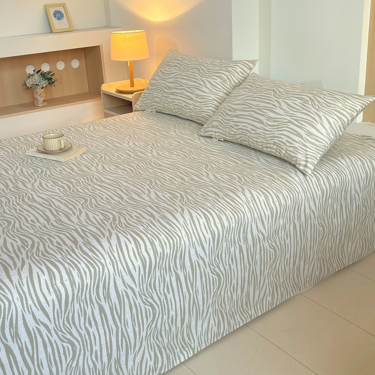 91家纺网 家纺一手货源 找家纺 春皖家纺 2026新款全棉老粗布席子凉席普通款单床单床单单件 星野纹-米