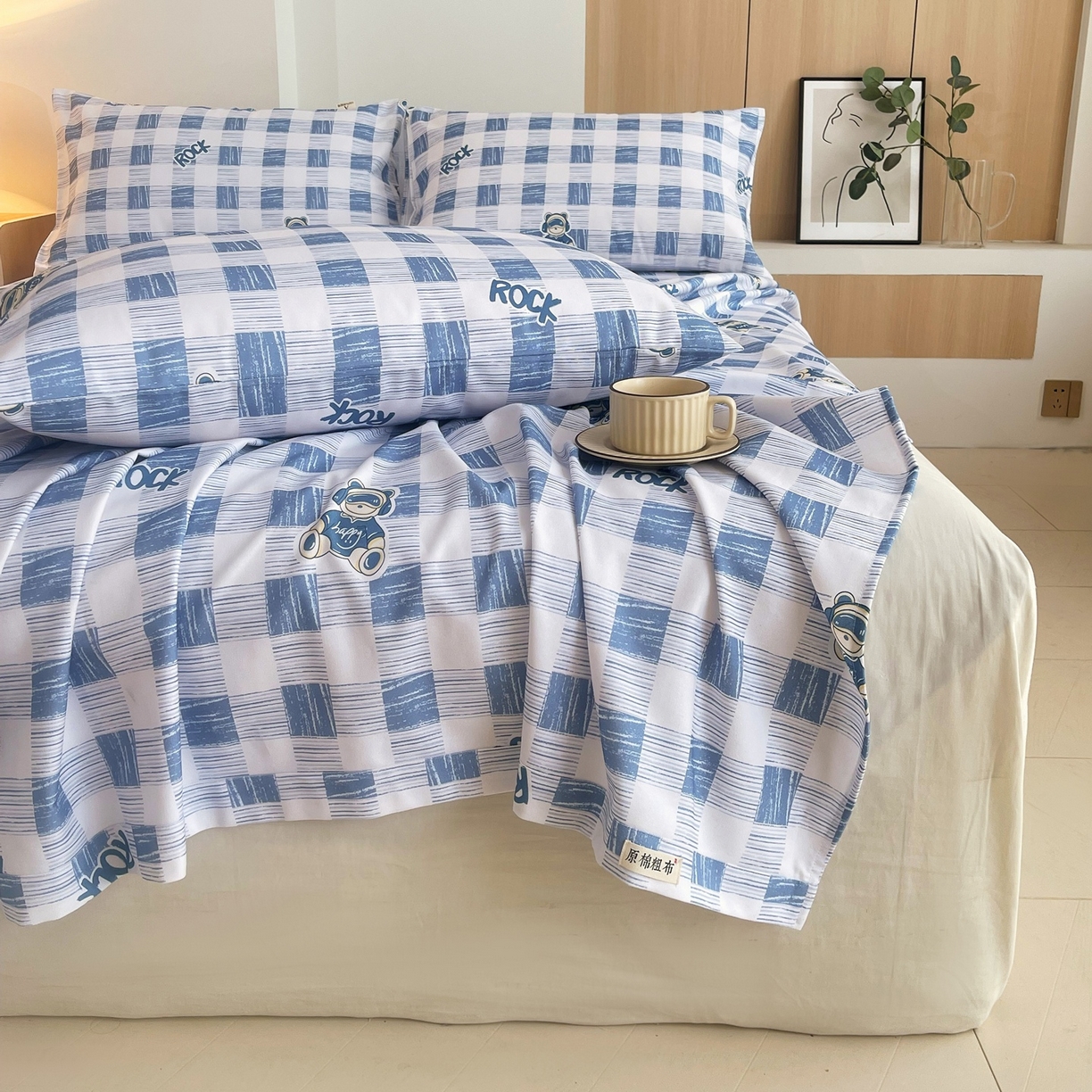 91家纺网 家纺一手货源 找家纺 春皖家纺 2026新款全棉老粗布席子凉席普通款单床单床单单件 摇滚