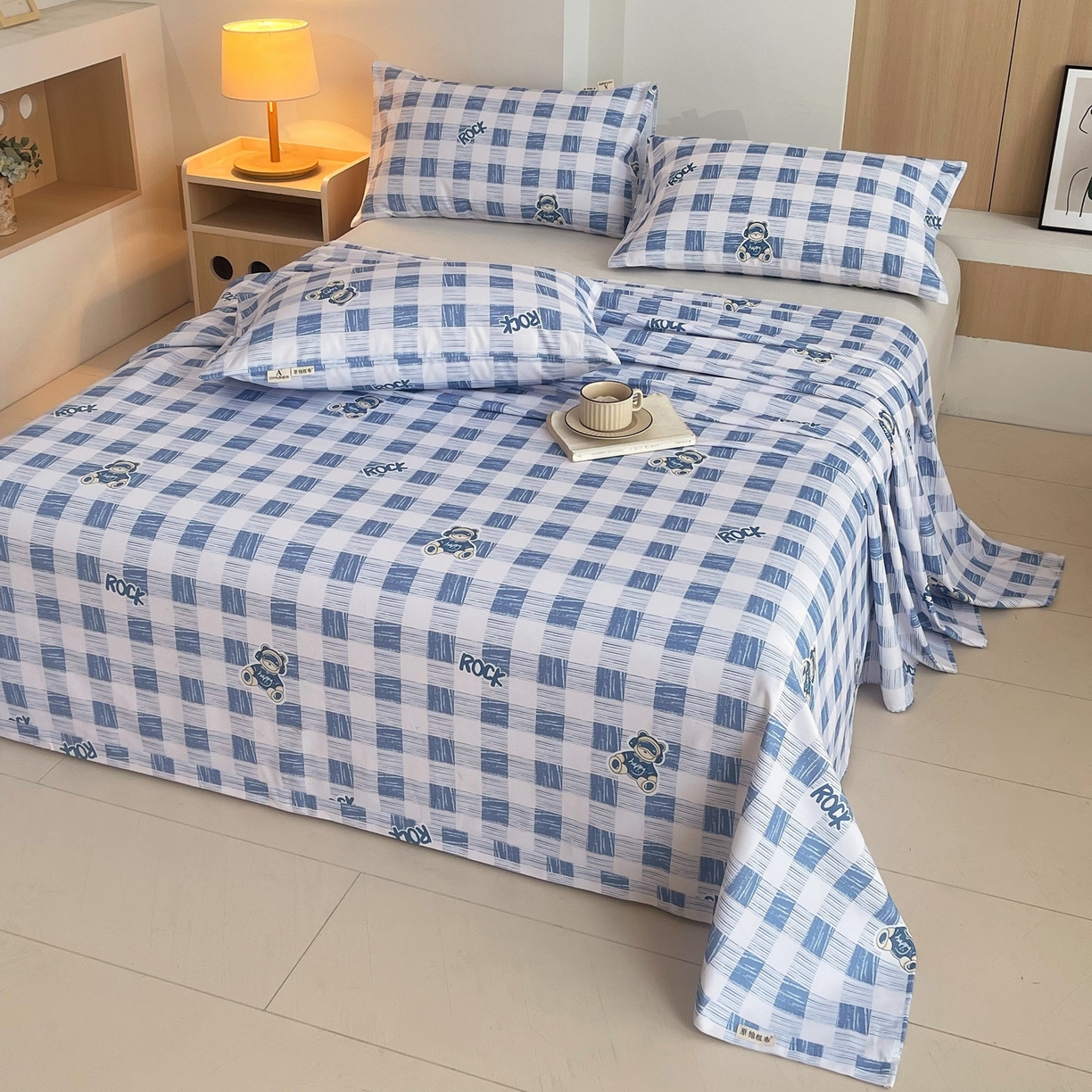 91家纺网 家纺一手货源 找家纺 春皖家纺 2026新款全棉老粗布席子凉席普通款单床单床单单件 摇滚