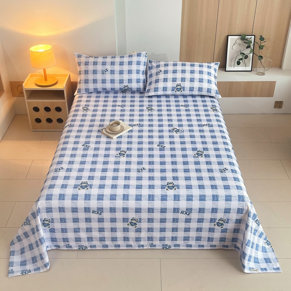 91家纺网 家纺一手货源 找家纺 春皖家纺 2026新款全棉老粗布席子凉席普通款单床单床单单件 摇滚