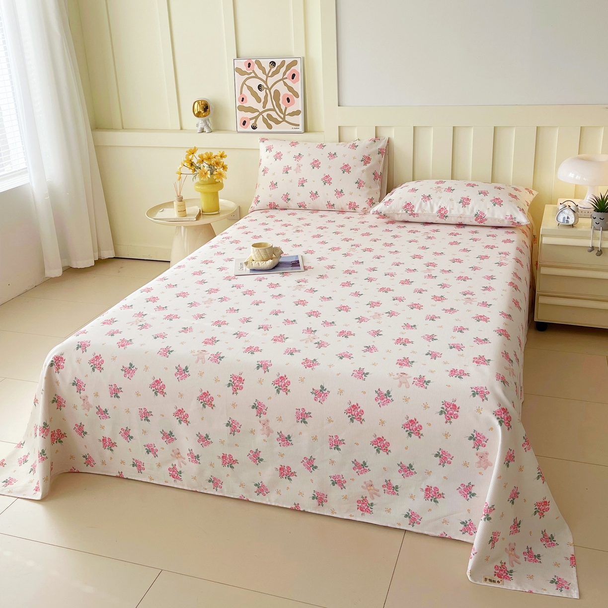 91家纺网 家纺一手货源 找家纺 春皖家纺 2026新款全棉老粗布席子凉席普通款单床单床单单件 芝甜