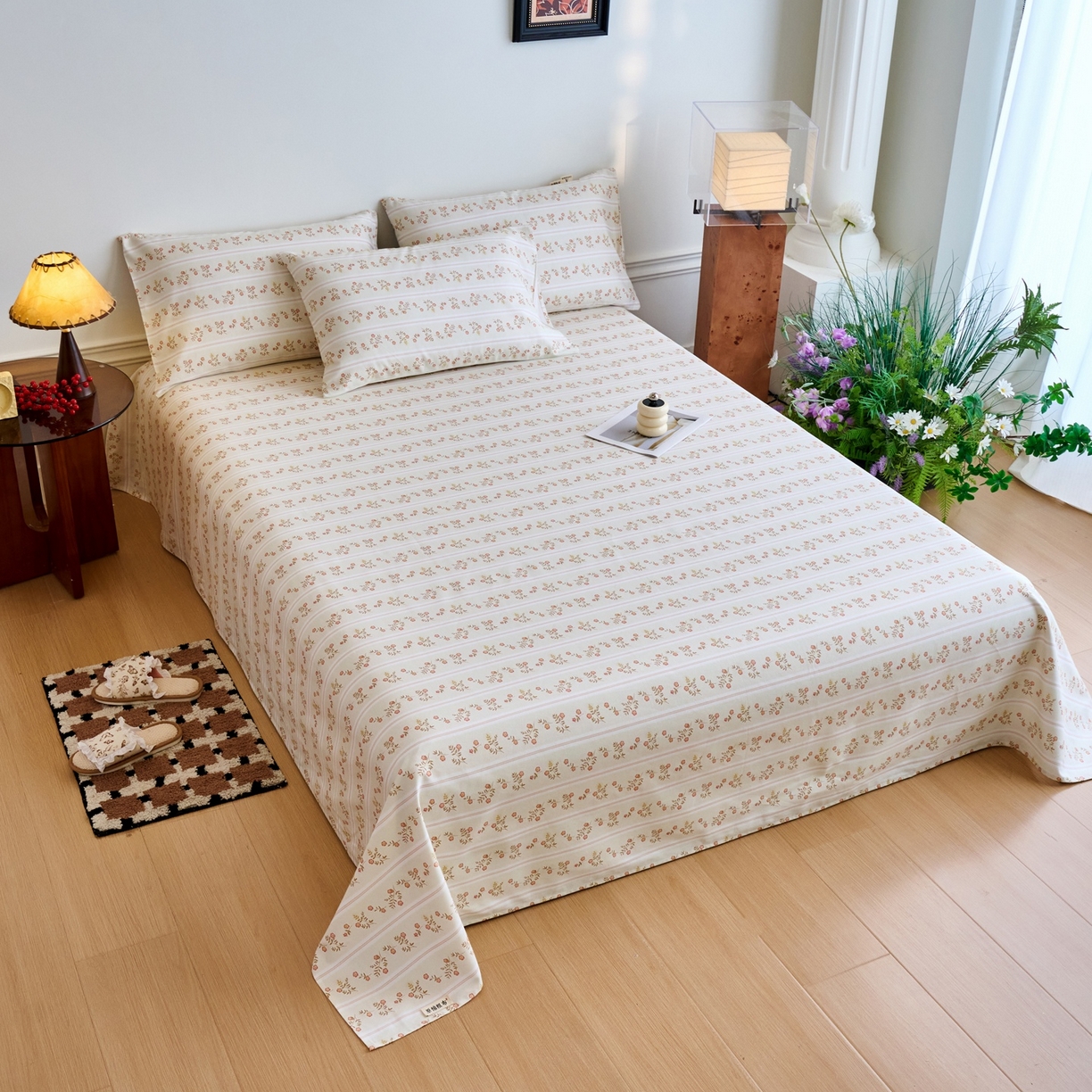 91家纺网 家纺一手货源 找家纺 春皖家纺 2026新款全棉老粗布席子凉席普通款单床单床单单件 知否