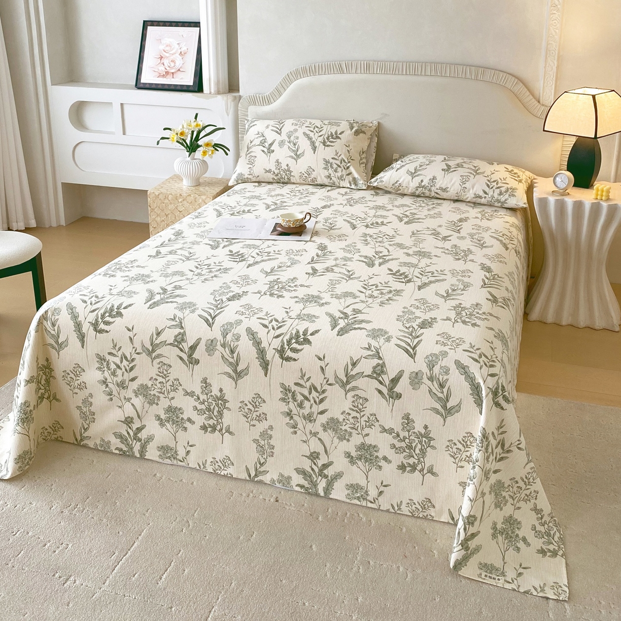 91家纺网 家纺一手货源 找家纺 春皖家纺 2026新款全棉老粗布席子凉席普通款单床单床单单件 子青