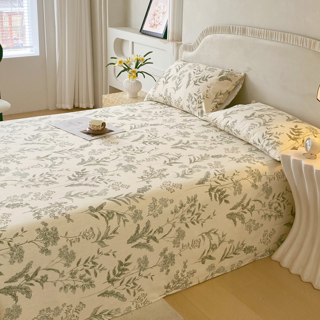 91家纺网 家纺一手货源 找家纺 春皖家纺 2026新款全棉老粗布席子凉席普通款单床单床单单件 子青