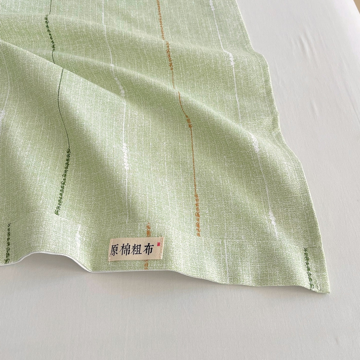91家纺网 家纺一手货源 找家纺 春皖家纺 2026新款全棉老粗布席子凉席普通款单床单床单单件 自然-绿