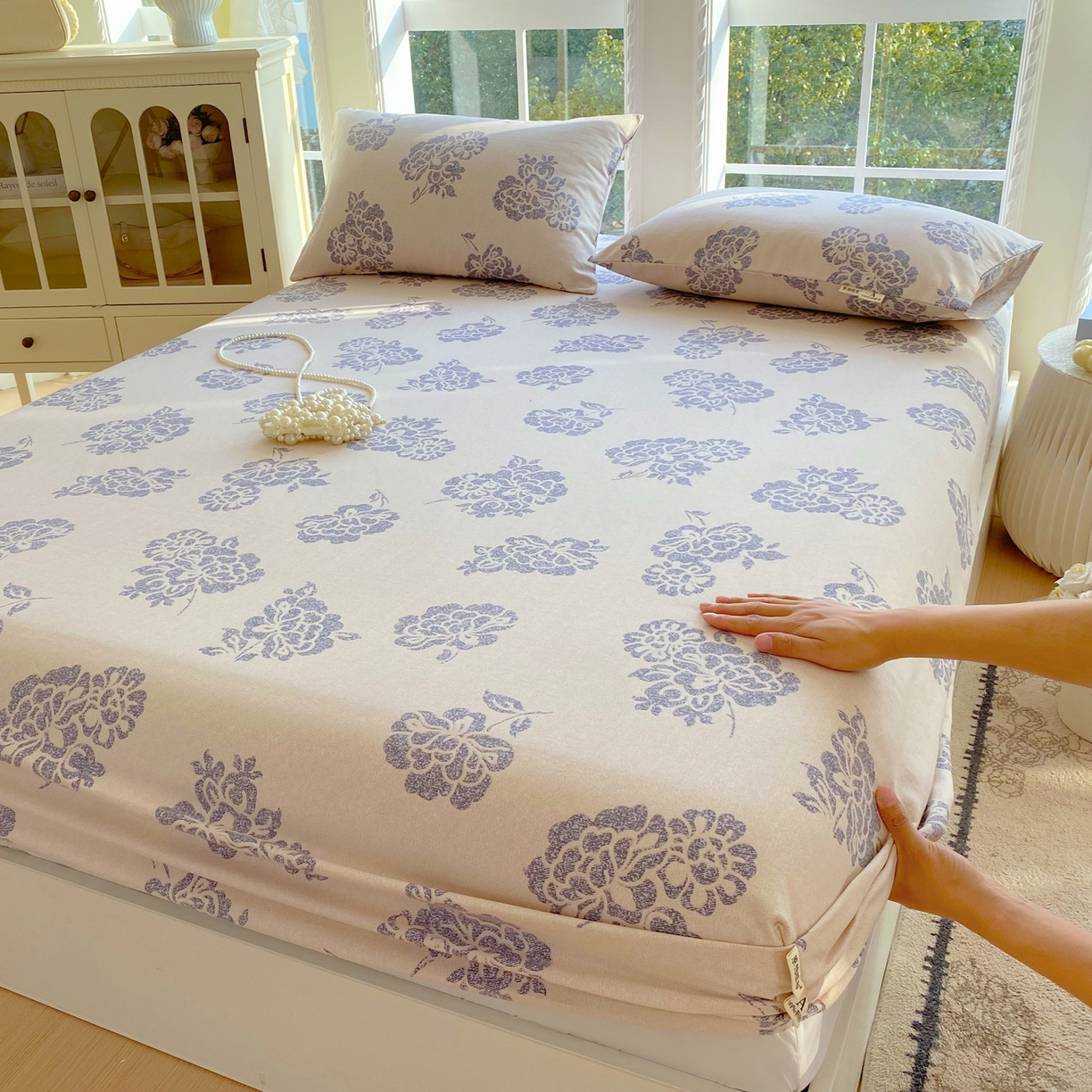 91家纺网 家纺一手货源 找家纺 （总）春皖家纺 2026新款全棉老粗布席子凉席普通款单床笠床笠单件