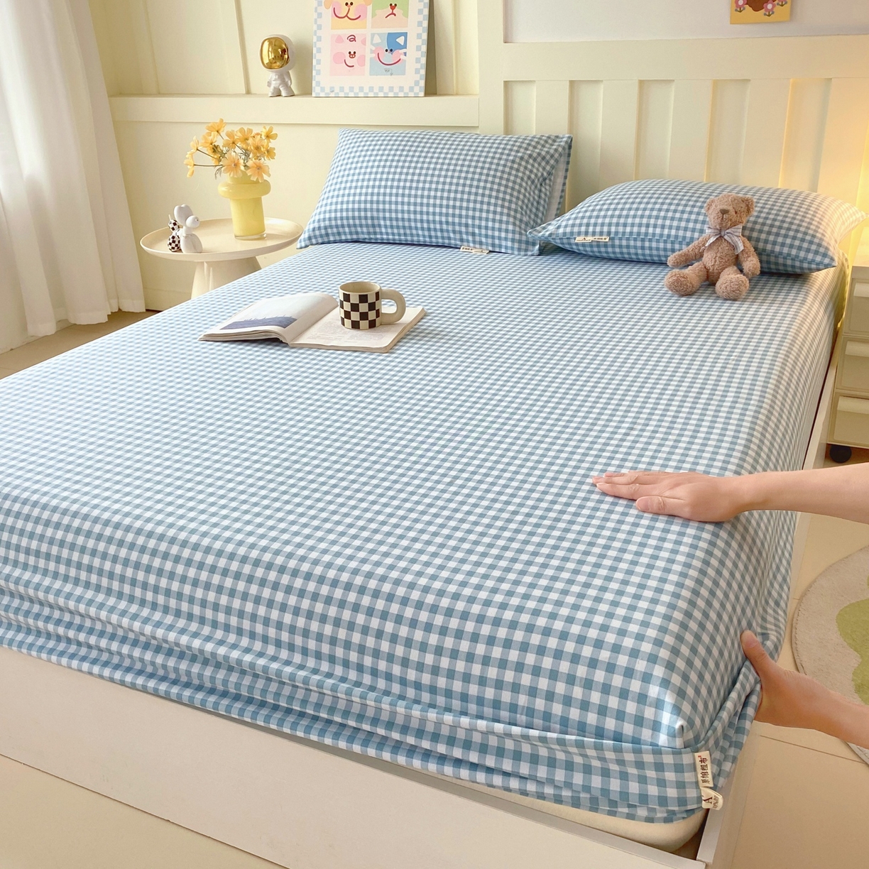 91家纺网 家纺一手货源 找家纺 （总）春皖家纺 2026新款全棉老粗布席子凉席普通款单床笠床笠单件