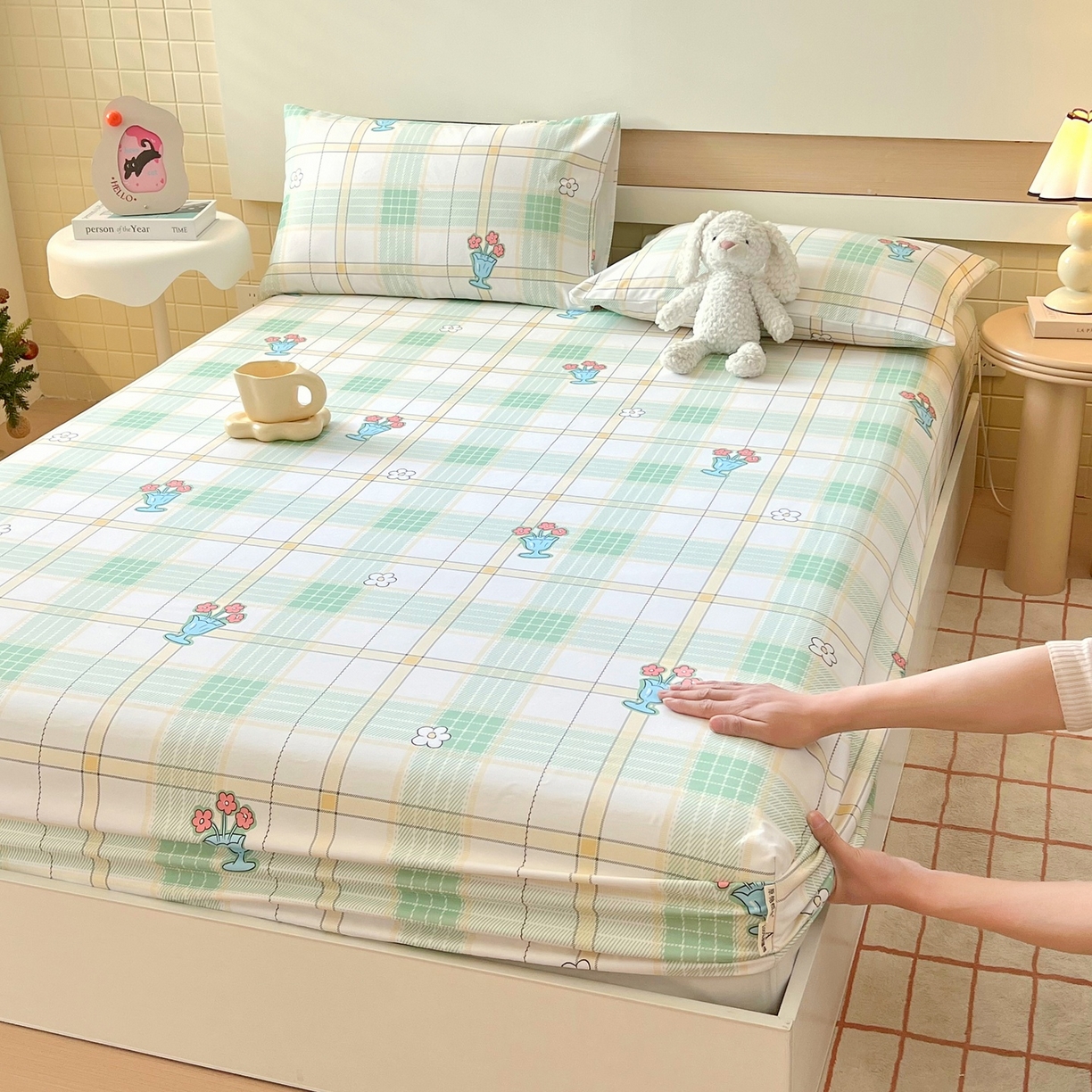 91家纺网 家纺一手货源 找家纺 （总）春皖家纺 2026新款全棉老粗布席子凉席普通款单床笠床笠单件