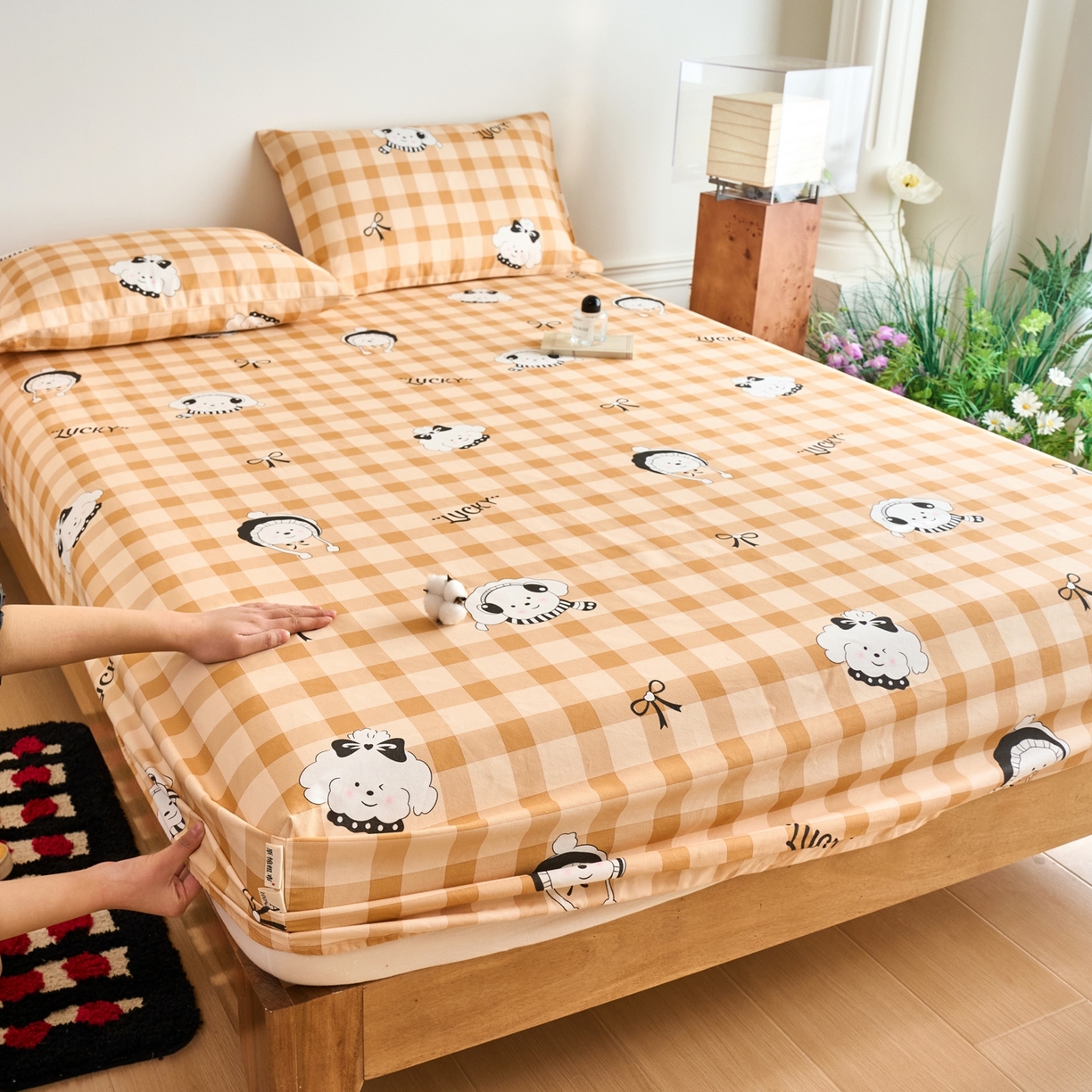 91家纺网 家纺一手货源 找家纺 （总）春皖家纺 2026新款全棉老粗布席子凉席普通款单床笠床笠单件