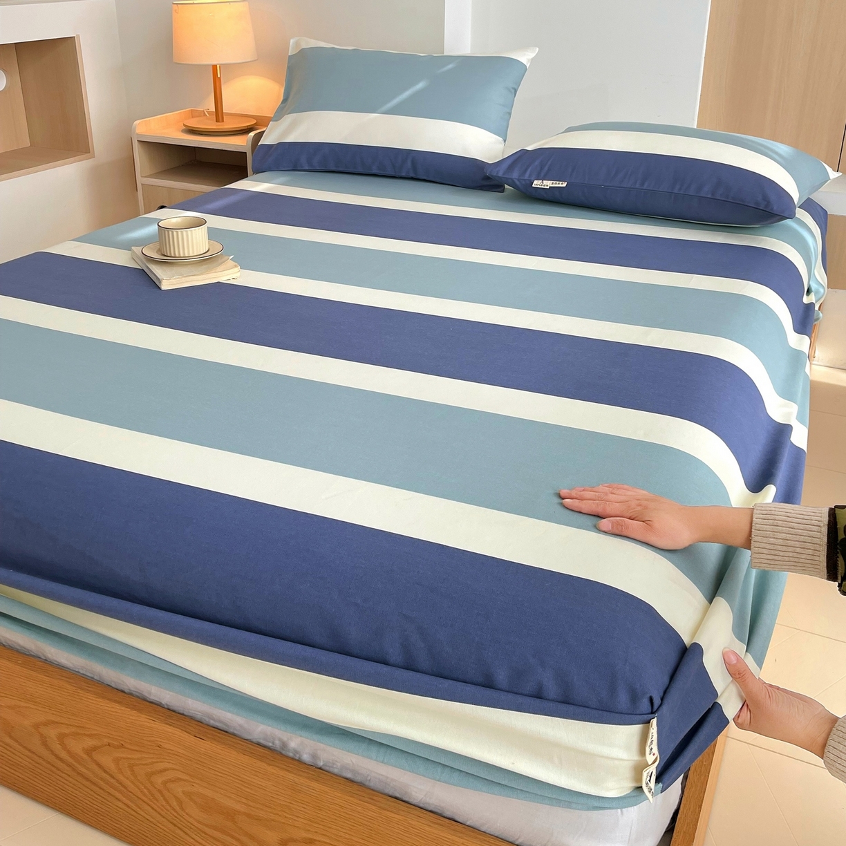 91家纺网 家纺一手货源 找家纺 （总）春皖家纺 2026新款全棉老粗布席子凉席普通款单床笠床笠单件