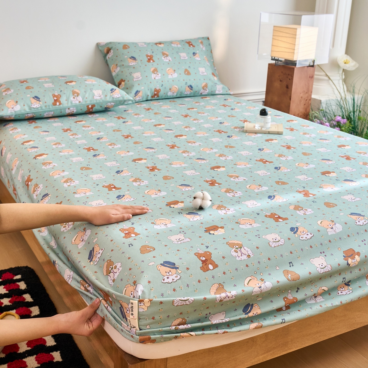 91家纺网 家纺一手货源 找家纺 （总）春皖家纺 2026新款全棉老粗布席子凉席普通款单床笠床笠单件