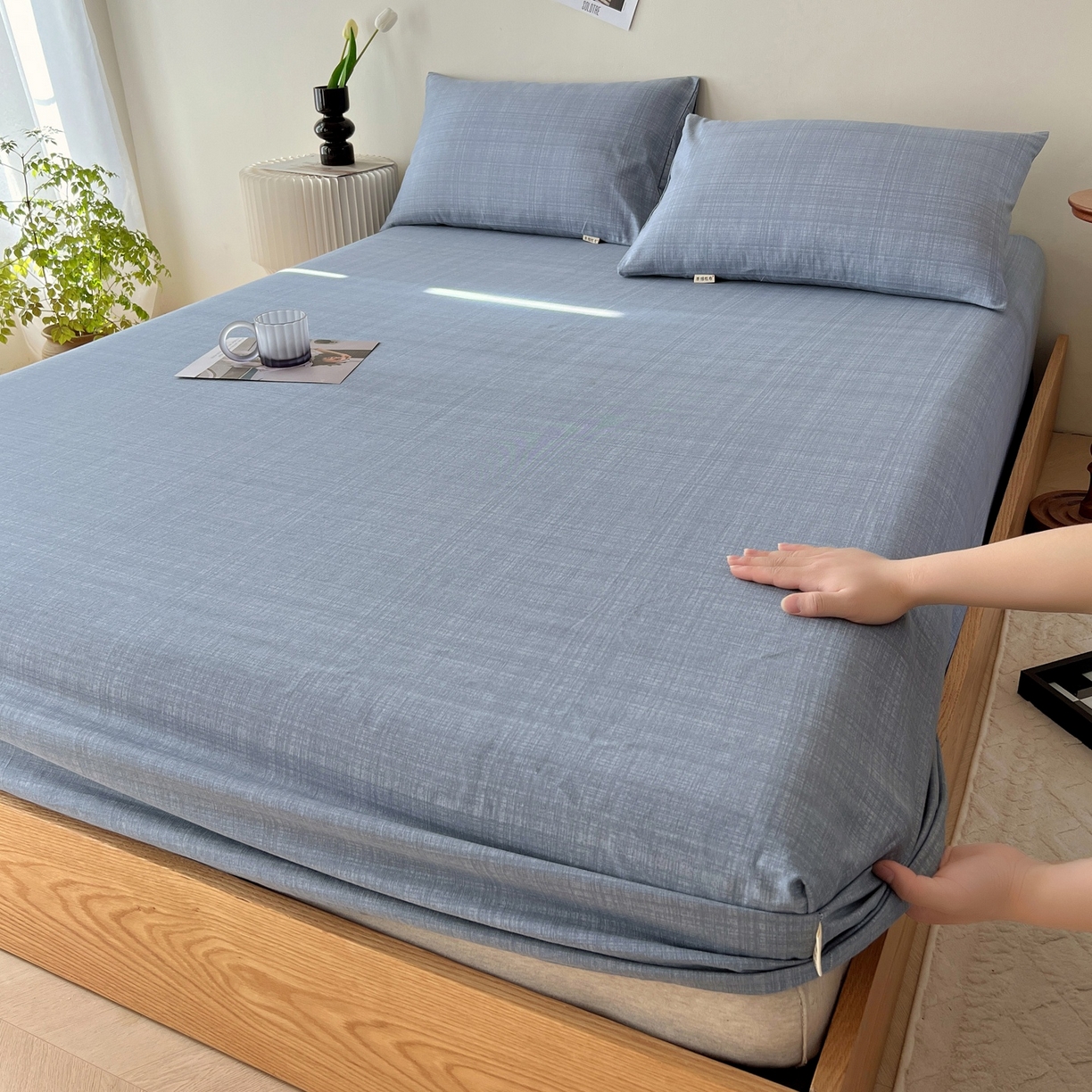 91家纺网 家纺一手货源 找家纺 （总）春皖家纺 2026新款全棉老粗布席子凉席普通款单床笠床笠单件