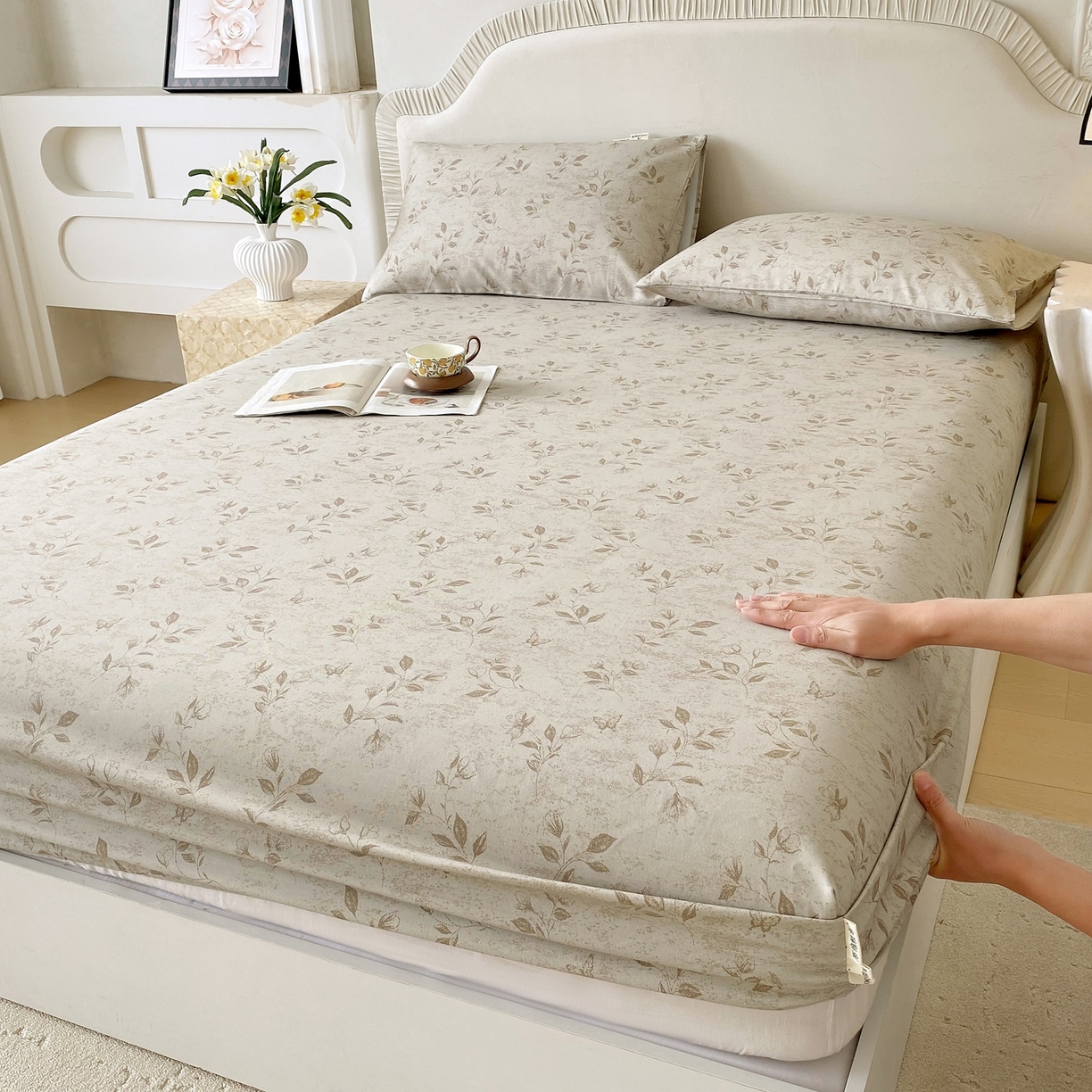 91家纺网 家纺一手货源 找家纺 （总）春皖家纺 2026新款全棉老粗布席子凉席普通款单床笠床笠单件