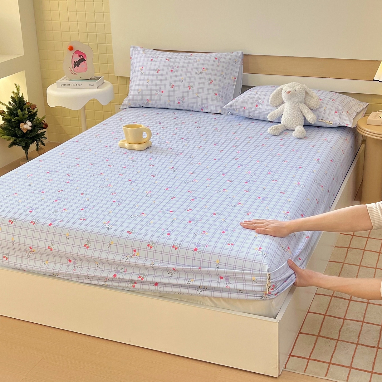 91家纺网 家纺一手货源 找家纺 （总）春皖家纺 2026新款全棉老粗布席子凉席普通款单床笠床笠单件