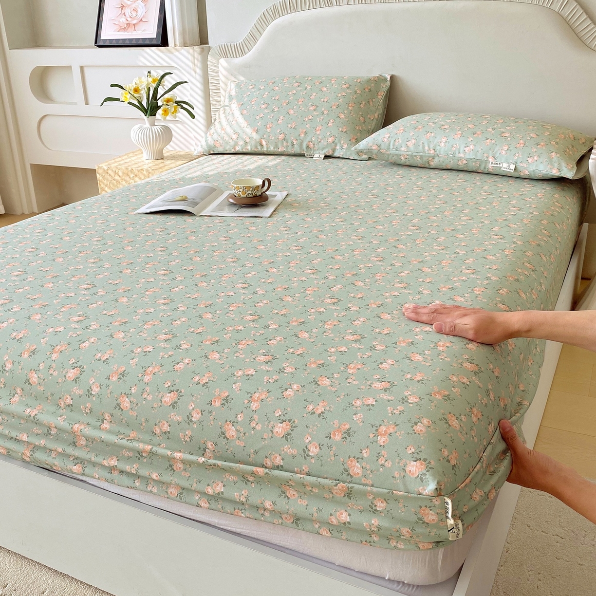 91家纺网 家纺一手货源 找家纺 （总）春皖家纺 2026新款全棉老粗布席子凉席普通款单床笠床笠单件