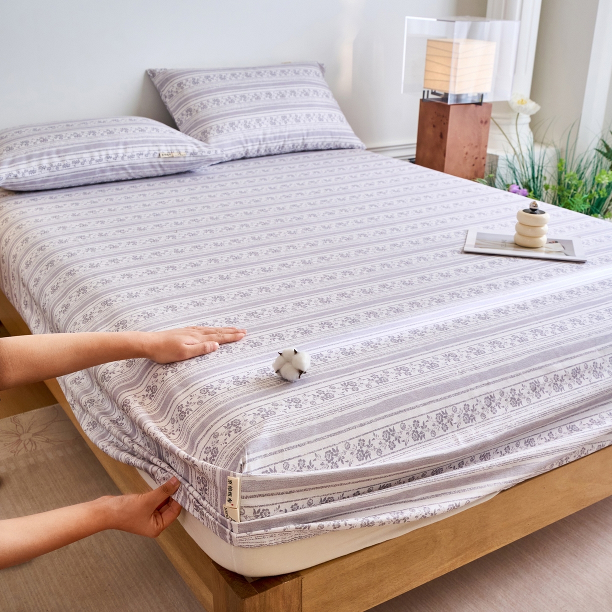 91家纺网 家纺一手货源 找家纺 （总）春皖家纺 2026新款全棉老粗布席子凉席普通款单床笠床笠单件