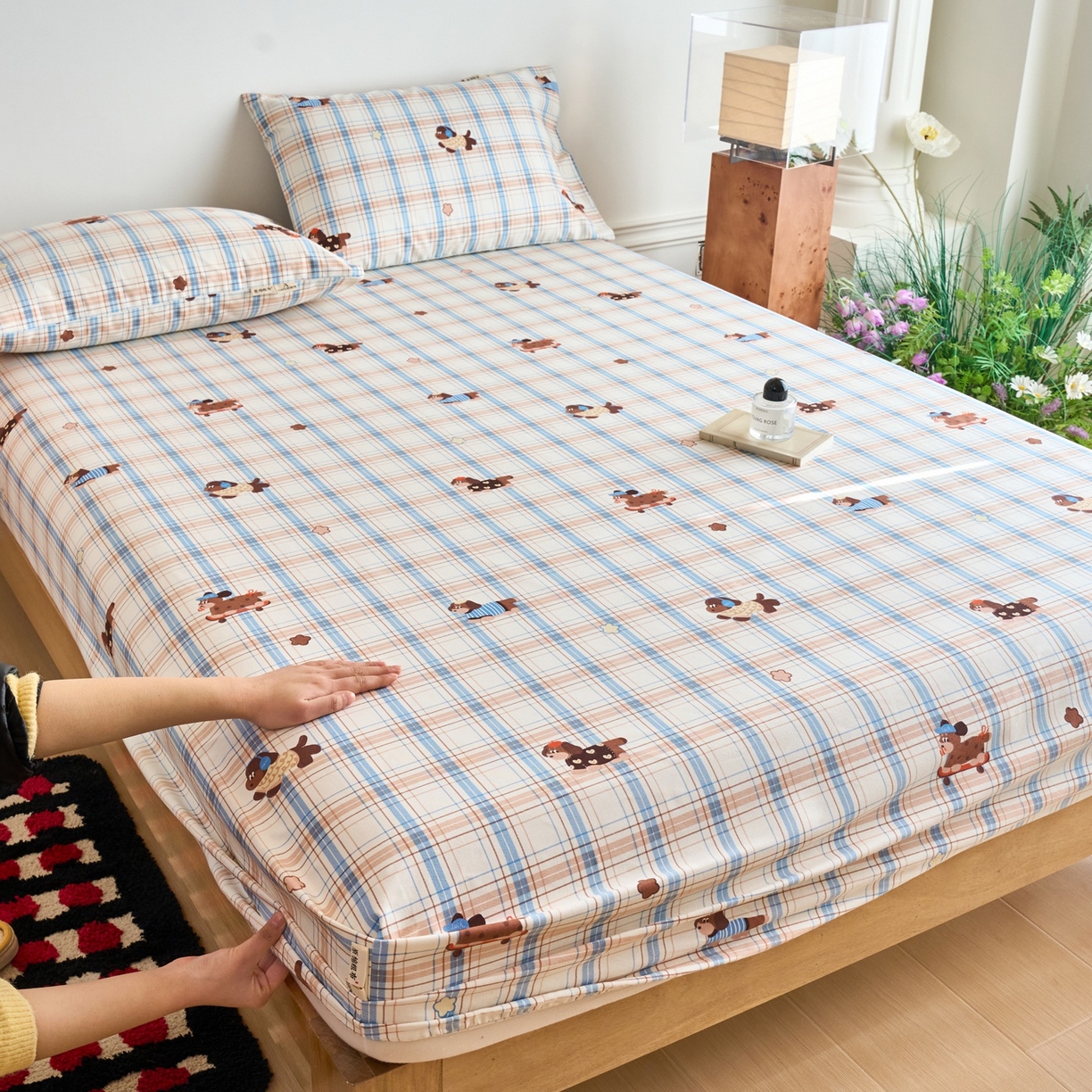 91家纺网 家纺一手货源 找家纺 （总）春皖家纺 2026新款全棉老粗布席子凉席普通款单床笠床笠单件