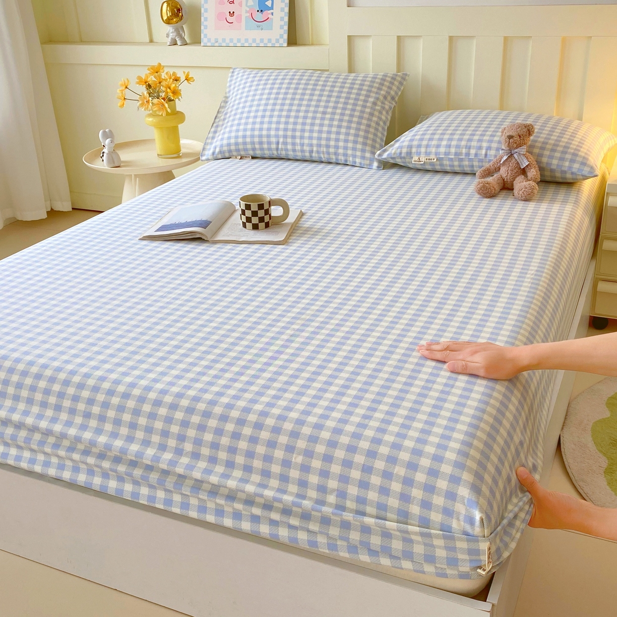 91家纺网 家纺一手货源 找家纺 （总）春皖家纺 2026新款全棉老粗布席子凉席普通款单床笠床笠单件