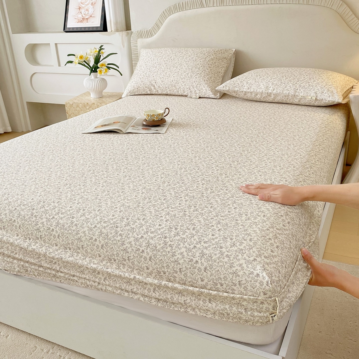 91家纺网 家纺一手货源 找家纺 （总）春皖家纺 2026新款全棉老粗布席子凉席普通款单床笠床笠单件