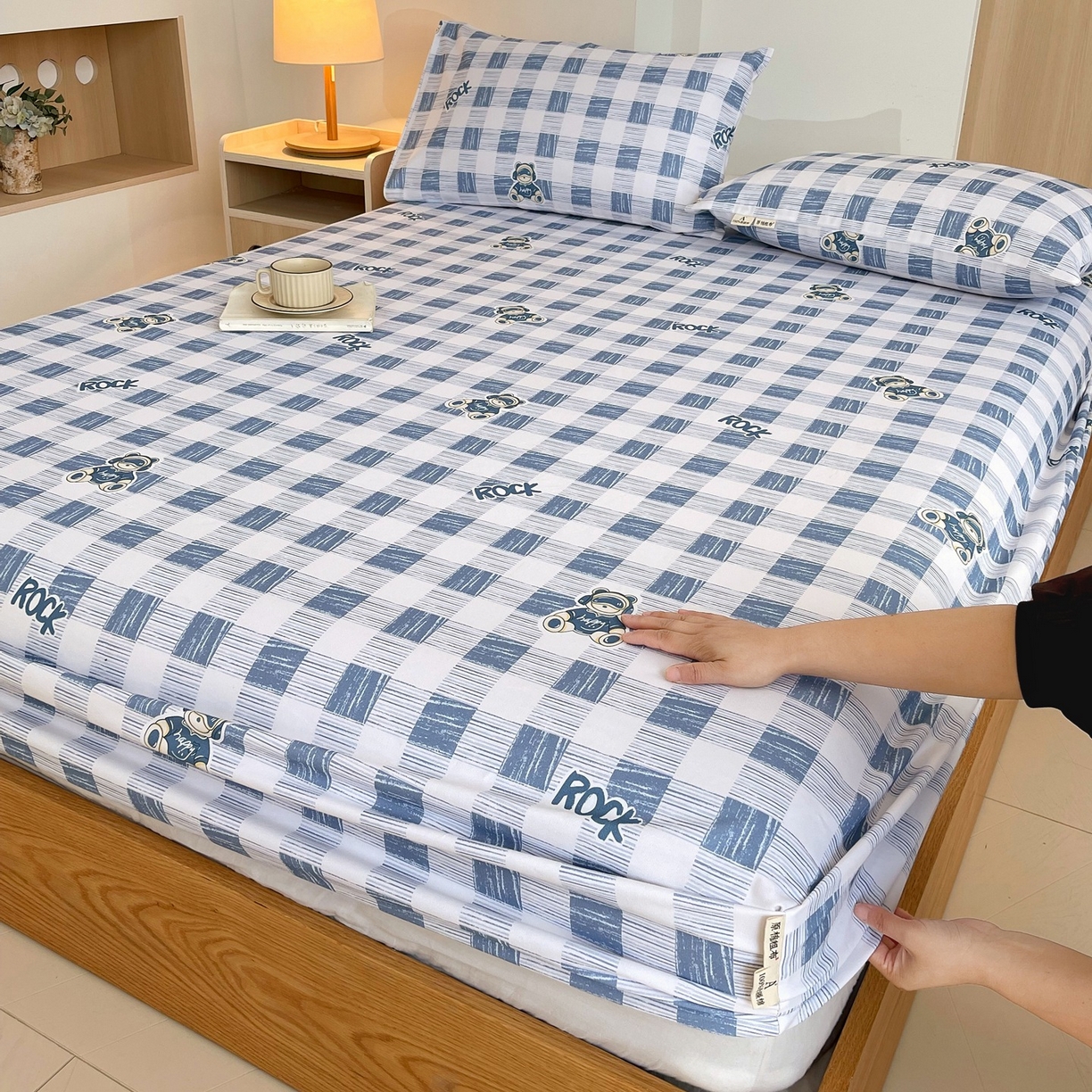 91家纺网 家纺一手货源 找家纺 （总）春皖家纺 2026新款全棉老粗布席子凉席普通款单床笠床笠单件