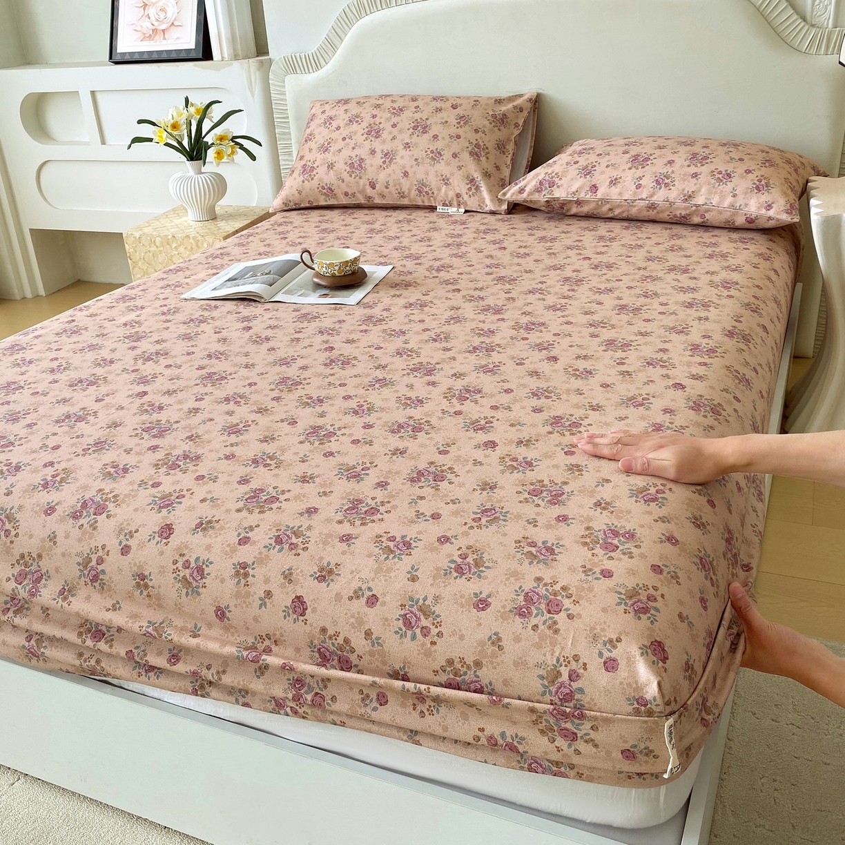 91家纺网 家纺一手货源 找家纺 （总）春皖家纺 2026新款全棉老粗布席子凉席普通款单床笠床笠单件