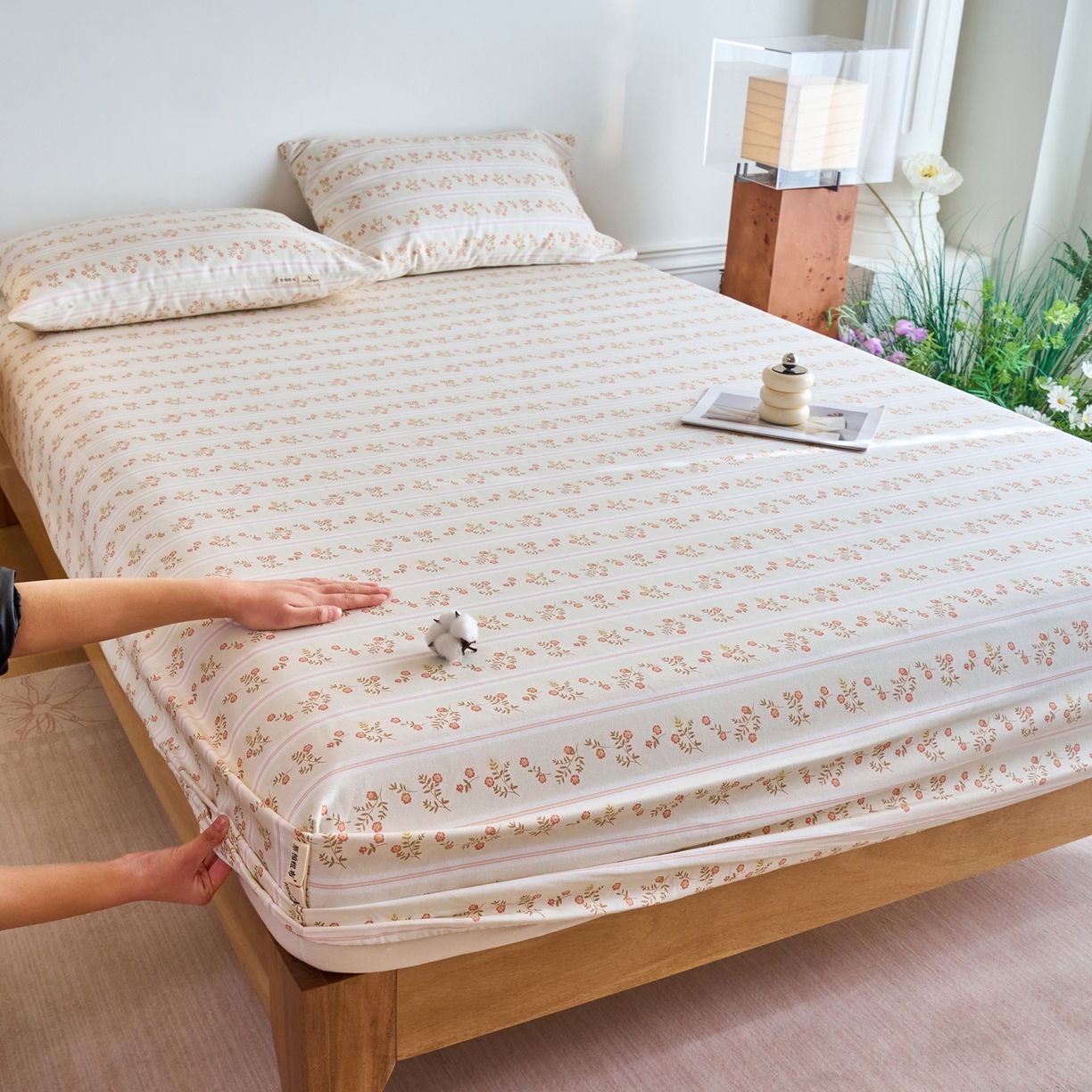 91家纺网 家纺一手货源 找家纺 （总）春皖家纺 2026新款全棉老粗布席子凉席普通款单床笠床笠单件