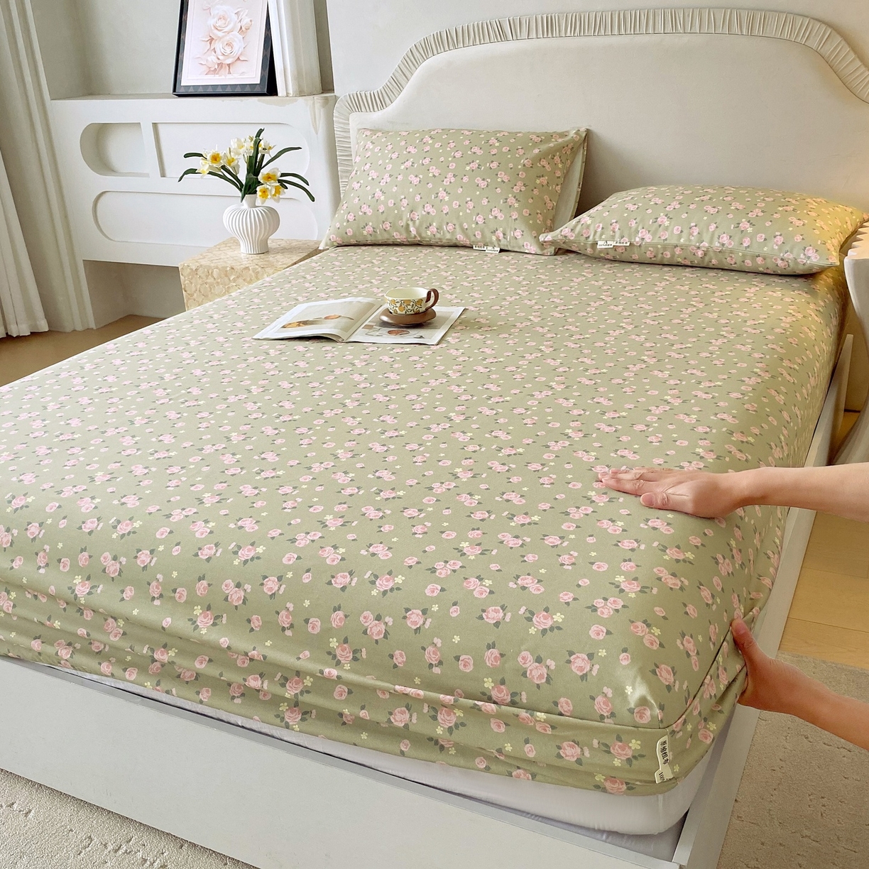 91家纺网 家纺一手货源 找家纺 （总）春皖家纺 2026新款全棉老粗布席子凉席普通款单床笠床笠单件