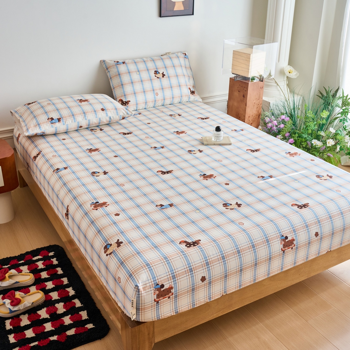 91家纺网 家纺一手货源 找家纺 春皖家纺 2026新款全棉老粗布席子凉席普通款单床笠床笠单件 听枫