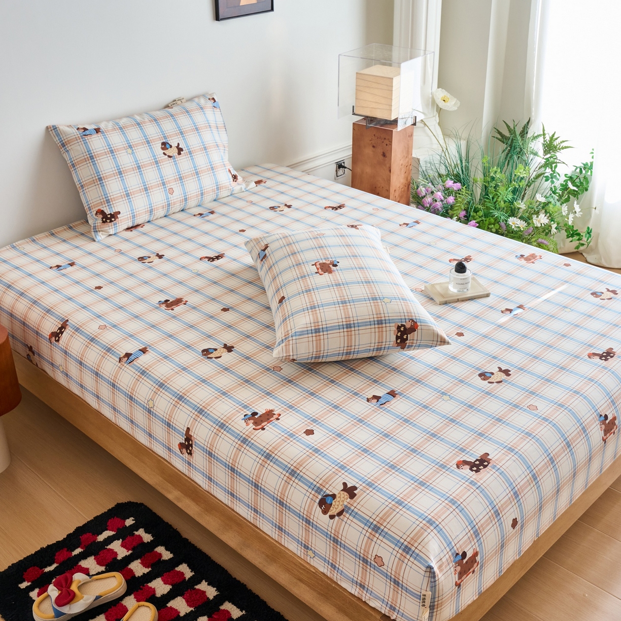 91家纺网 家纺一手货源 找家纺 春皖家纺 2026新款全棉老粗布席子凉席普通款单床笠床笠单件 听枫