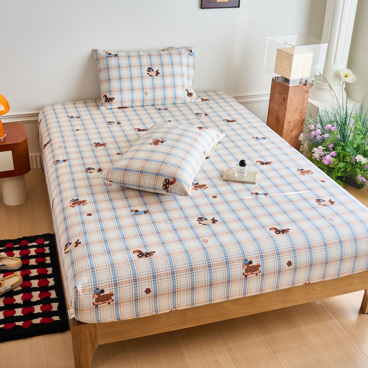 91家纺网 家纺一手货源 找家纺 春皖家纺 2026新款全棉老粗布席子凉席普通款单床笠床笠单件 听枫