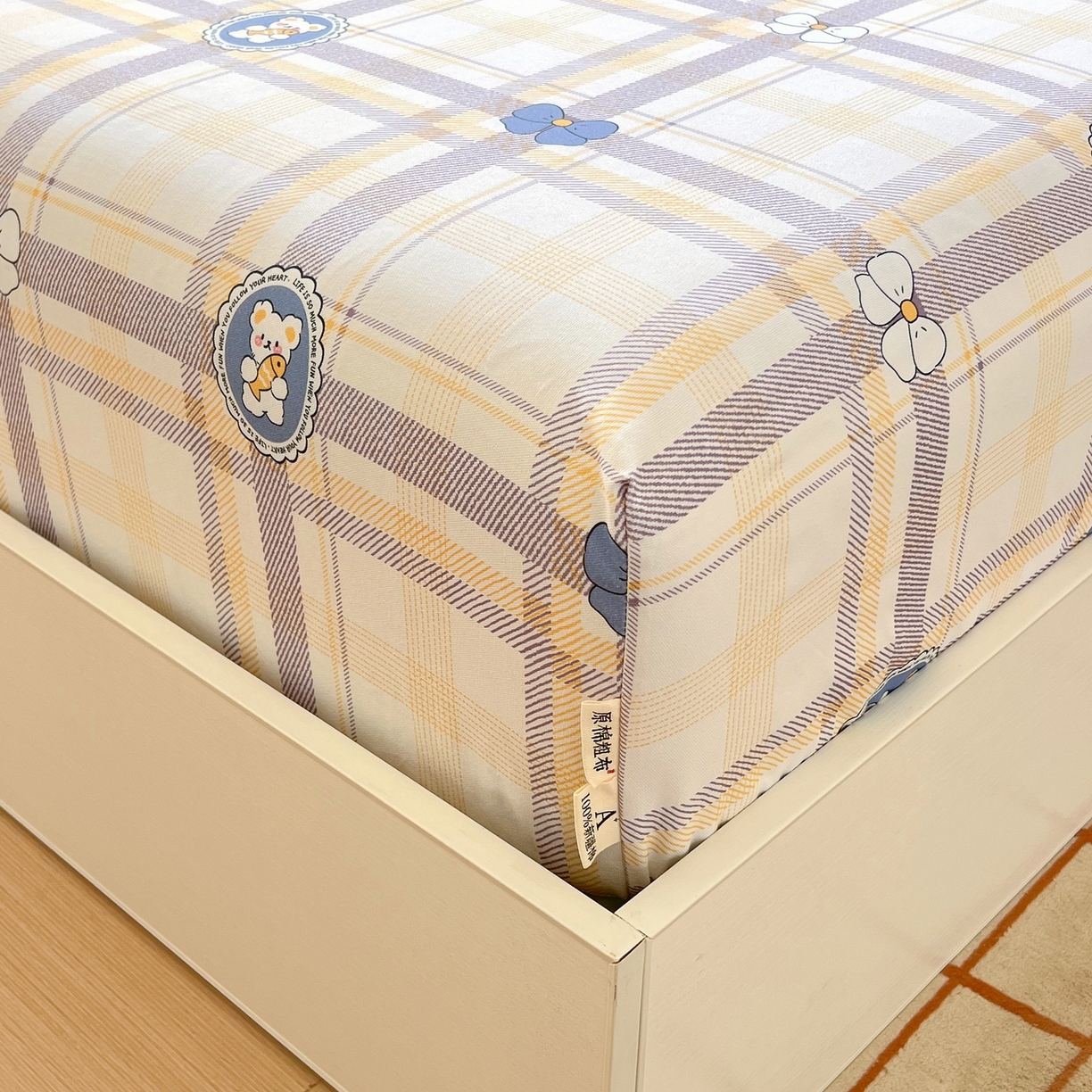 91家纺网 家纺一手货源 找家纺 春皖家纺 2026新款全棉老粗布席子凉席普通款单床笠床笠单件 童趣