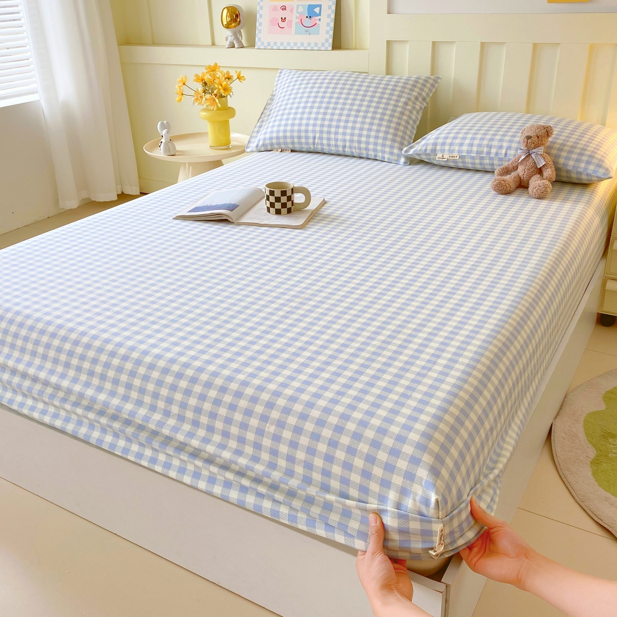 91家纺网 家纺一手货源 找家纺 春皖家纺 2026新款全棉老粗布席子凉席普通款单床笠床笠单件 西木