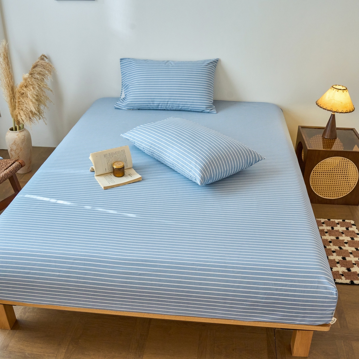 91家纺网 家纺一手货源 找家纺 春皖家纺 2026新款全棉老粗布席子凉席普通款单床笠床笠单件 细川-聚