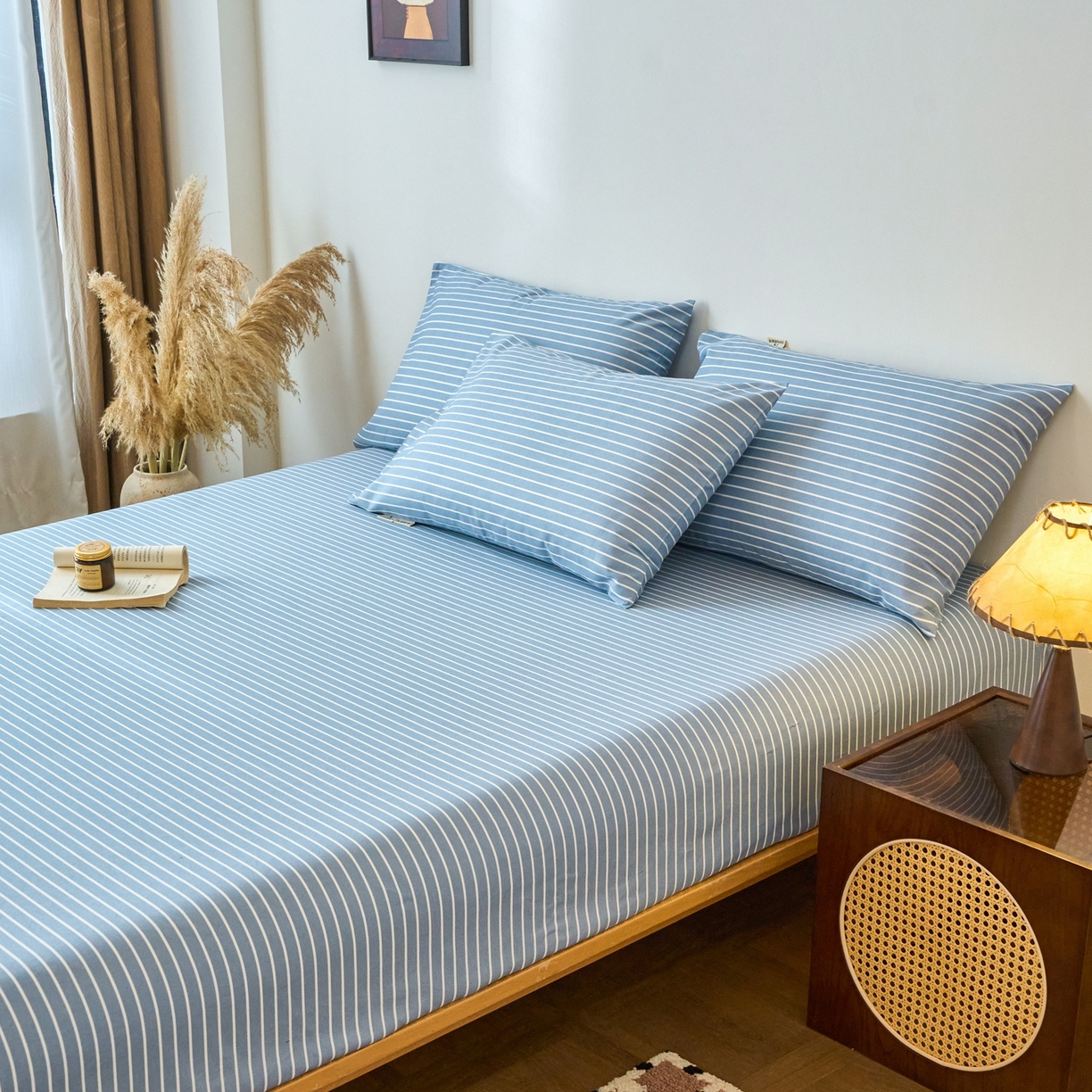 91家纺网 家纺一手货源 找家纺 春皖家纺 2026新款全棉老粗布席子凉席普通款单床笠床笠单件 细川-聚